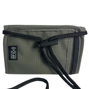 RFID Blocking Neck Wallet Travel Passport Holder Anti-Theft Gray